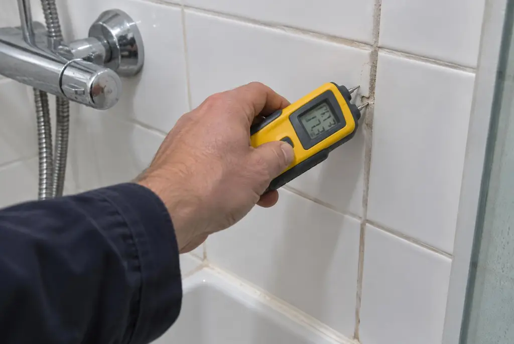 Lekdetectie De Bilt – vochtmeter op badkamertegels bij de douche
